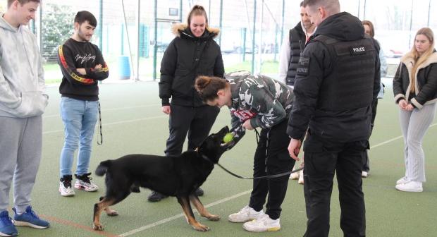 Met Police dog handling team visit Nescot