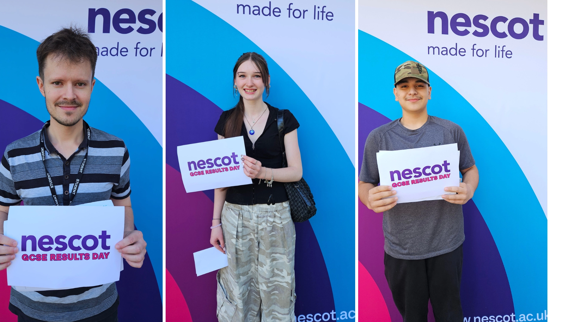 Nescot learners receiving their GCSE results in August 2026