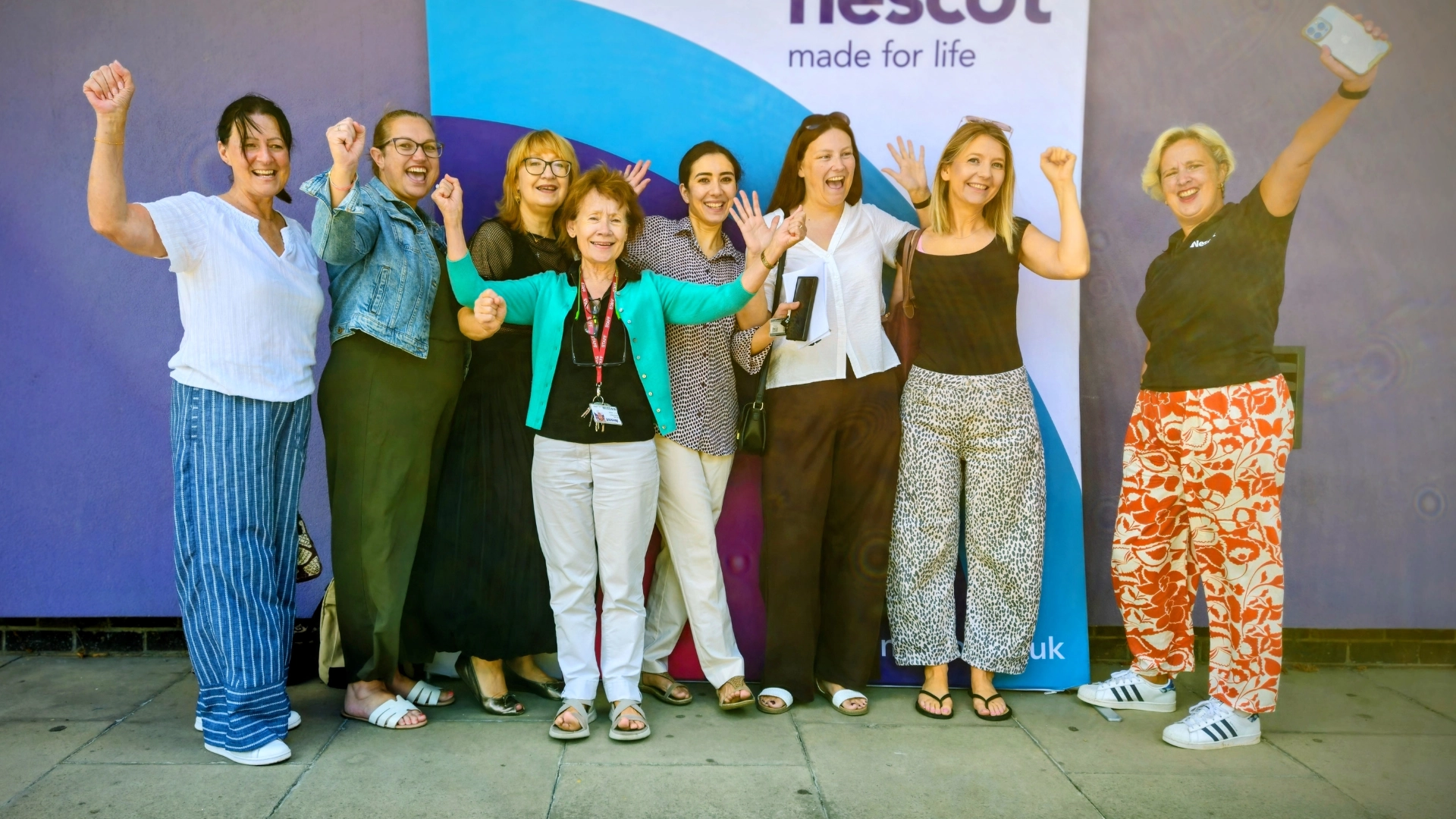 Nescot learners receiving their GCSE results in August 2026