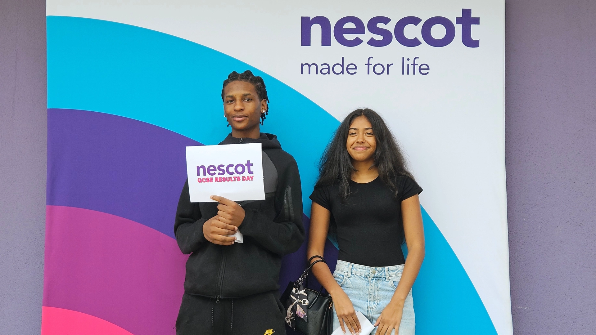 Nescot learners receiving their GCSE results in August 2026