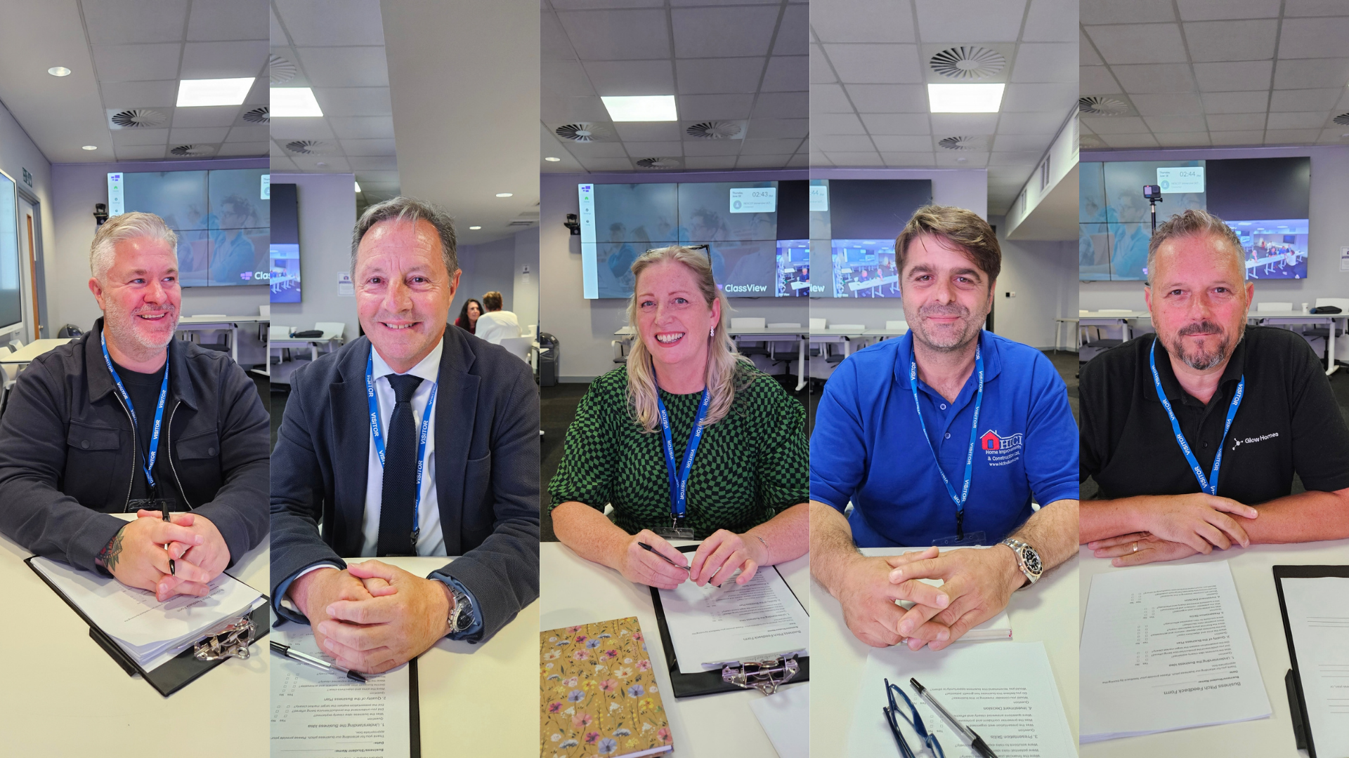 Panel of five experienced local business professionals who volunteered their time to take part in a Dragons’ Den-style pitching event