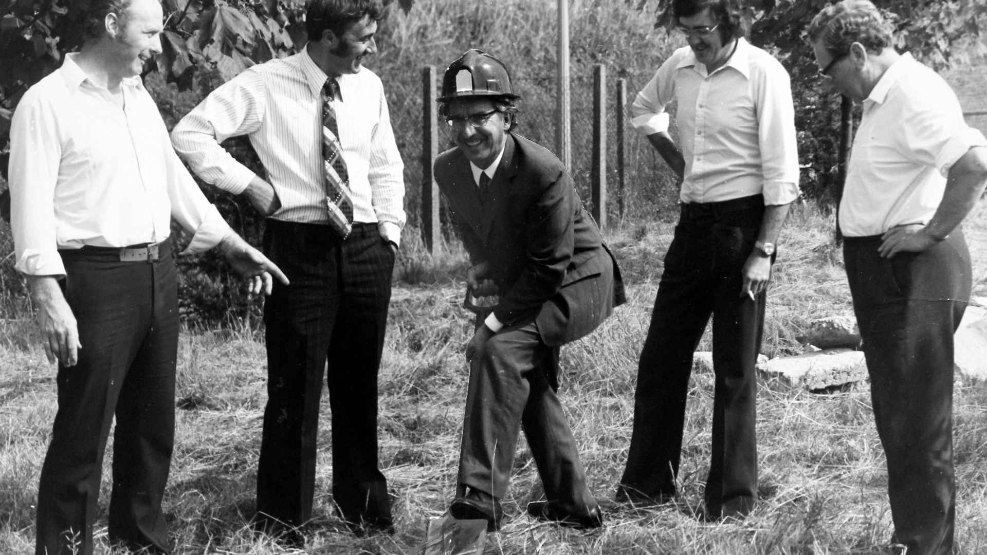 Historic black and white photo of Ewell County Technical College Tree Planting
