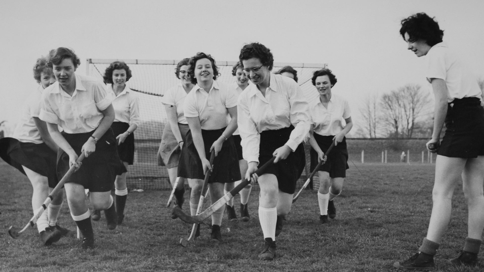 Historic black and white photo of Ewell County Technical College Hockey Team