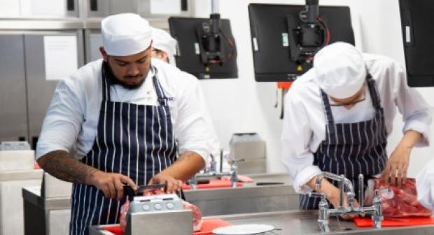 Catering students take part in workshop with butcher