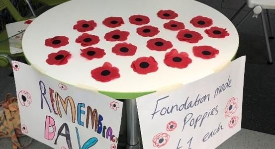 Foundation Learning students make remembrance poppies