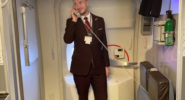 Virgin Atlantic cabin crew member visits Nescot