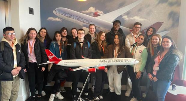 Travel students visit Virgin Atlantic hangar